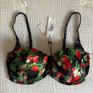 Fleur du Mal Strawberry Print Balconette Bra